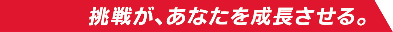 挑戦が、あなたを成長させる。